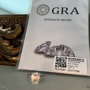 Emerald Cut Moissanite Ring